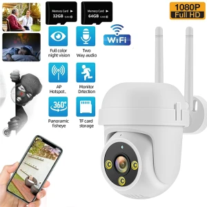 Dual Lens Wireless Wifi Security Camera Pan Tilt 1080P 2MP Auto Tracking Outdoor Dome IP CCTV Camera