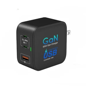 65W Gan Charger USB C wall charger PD fast charger with Quick Charge3.0 PD 3.0 USB Charger US Adapter