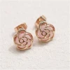 Pink Opal Customized Stud Earring | 925 Silver Jewelry Manufacturing | 18K Rose Gold Planted Earring Manufacturing