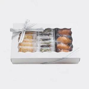 White Art Paper PVC PET Kraft Bakery Pie Cake cookie Packaging Paper Food Box With Clear Window