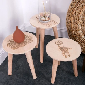 Wooden 3 Set Stool Wood Stool Wooden Foot Stool Chairv