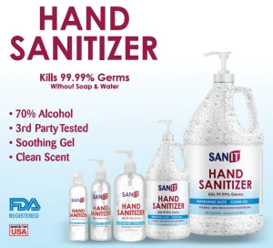 Hand Sanitizer 70% Alcohol Vitamin E and Aloe Vera