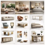 Modern Luxury Carved Wood Furniture Set Sofa Coffee Table Dining Chairs Storage Cabinet
