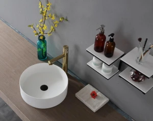 YUCCI Round Artificial Stone Bathroom Sink