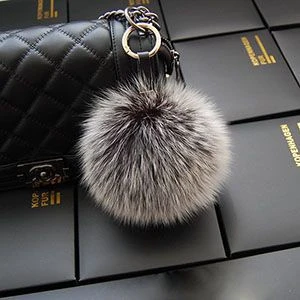Real fox fur ball factory direct multi-color fur ball pendant key chain clothing bag ornaments