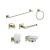 Import Square Design Bathroom Sanitary Wall Mounted Brushed Nickel Zinc Alloy 6 Pieces Bathroom Accessories Hardware Set from China