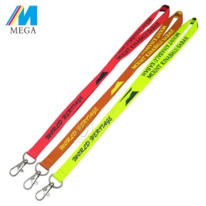 Fluorescent Color Cheap Personalized Neck Woven Custom Lanyards With Logo Custom