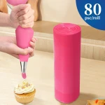 Wholesale Pink Disposable Roll Piping Bag Food Safe Tear Resistant Cream Pastry Bag For Commercial Bakery Shop
