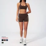 Factory Supply Contrast Color Women Sports Set Soft Comfortable Fitness Yoga Wear Breathable 2 Piece Gym Set