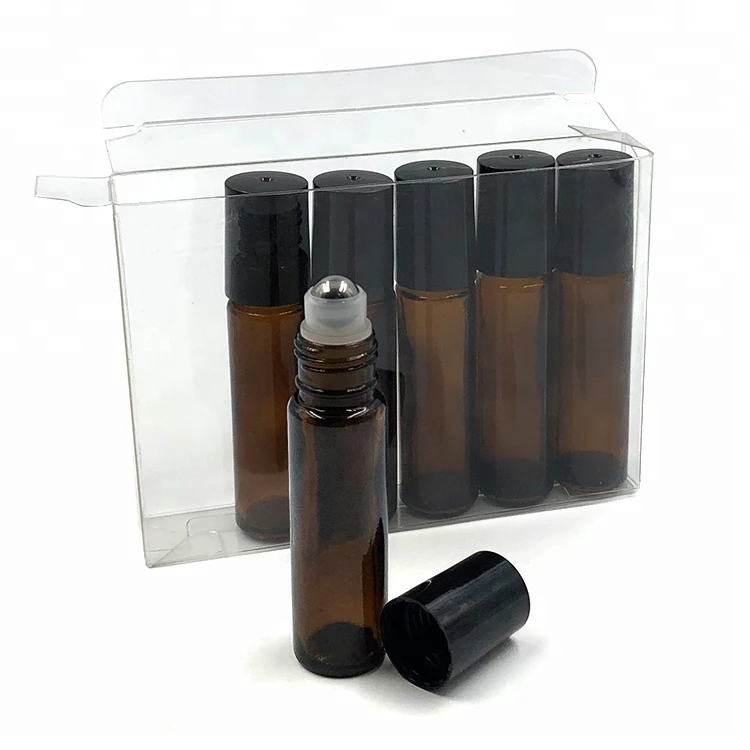10 ml Amber Glass Roller Bottle with Removable Stainless Steel Roller Ball