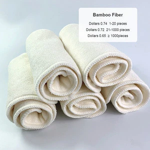100% Bamboo Fiber 3 Layers Microfiber Baby Cloth Diaper insert Washable Baby Nappies