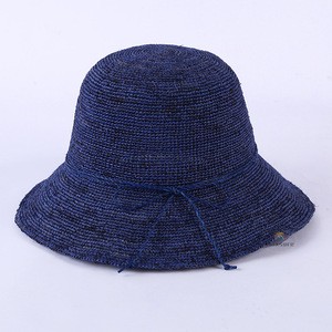 100% Imported Raffia Straw Hat,Wide Brim Sunshade UV Sea Beach Raffia Straw Hat