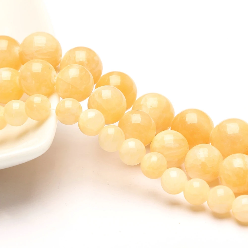12mm Natural Jade Stone Polished Loose Round Matte Faceted Beads Yellow Jade for DIY Jewelry Making