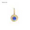 14 Gold Plated Brass Pendentif Chapada En Oro Acesorios De Mujeres Czech Blue Gem Stone Custom Pendant Cursive Letter Necklace