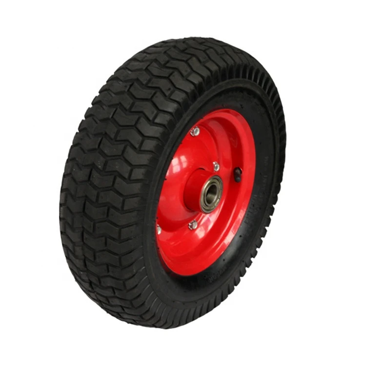 16inch 4.00-8 pu pneumatic tyre rubber wheel for wheelbarrow