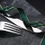 Import 18/10 Stainless Steel Shiny Talheres Wedding Cutlery Gold Silverware Elegant Flatware Set from China