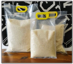 1kg 5kg plastic rice packing bag nylon pe bags with pp handles top design 25kg bag of rice
