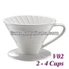 2-4cups Porcelain Coffee Dripper with spoon and filter V02