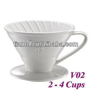 2-4cups Porcelain Coffee Dripper with spoon and filter V02
