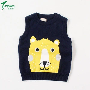 2-6T Baby Boys Top Sleeveless Sweaters 2018 Fashion Style Kids Boys Pullover Knitted Vest Waistcoat