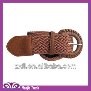 2014Newest Guangzhou style Hot Sale Fashion Brown Knitted Belts for Women in Wholesale