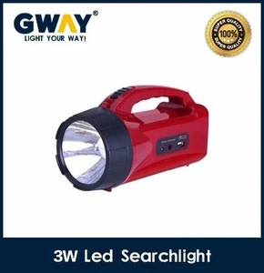 2017 New item Rechargeable Led searchlight with 3W Power,ABS plastic body