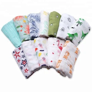 2018 Most Popular Custom Print Baby Muslin Swaddle Blanket