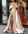 Import 2019 Burgundy Prom Dress With Pockets Side Slit Strapless Satin Elegant Evening Party Gowns Women Long Formal Dress from China