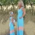 Import 2019 New Style Mother and daughter Black And Blue skirt Family Matching Outfits Summer Beach Dress from China