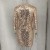 Import 2019 wholesale Sequined  women long sleeve V-neck shiny  sexy  club gold bling bling cocktail dress from China