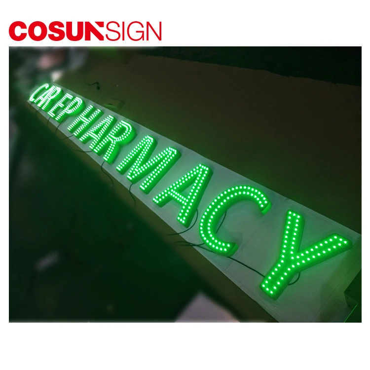 2020 COSUN Outdoor LED Pharmacy green cross sign programmable