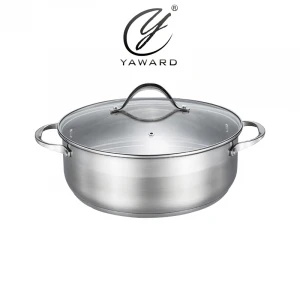 2020 New 28cm Stainless Steel Casserole Hot Pot Casserole with Glass Lid for Kitchen Cooking