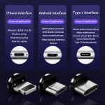 2020 New Trending LED Flowing Light Magnetic Charging Cable Cellphone Fast Charging Cord Micro USB Cable Charger Data Cable Line