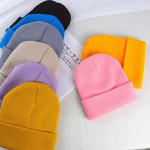2020 Winter Hats New Beanies Knitted Solid Cute Hat Girls Beanie Caps Warmer Bonnet Casual Headwear