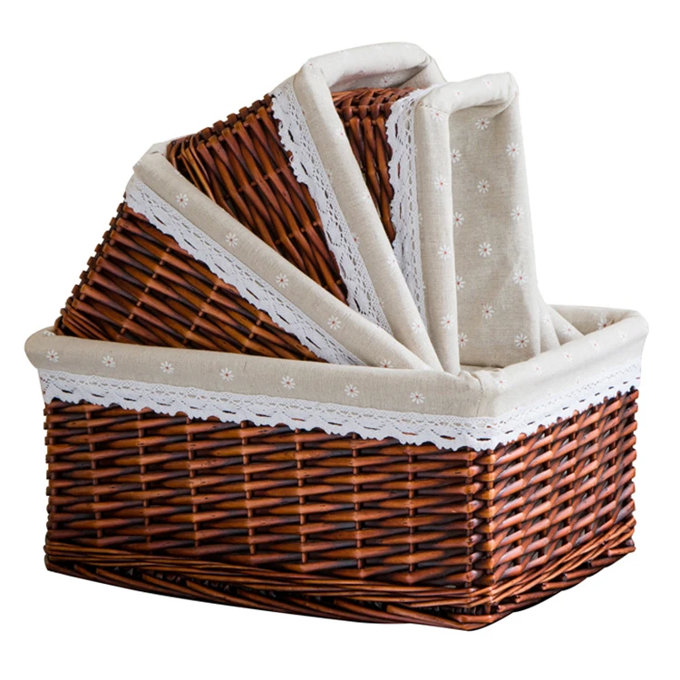 2021 new design eco-friendly country style practical natural color shelf storage wicker basket 30X20X14cm