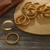 2024 Ins Style Dainty Finger Ring 18k Gold Plated Non Tranish Stainless Steel Fashion Geometric Twisted Ring