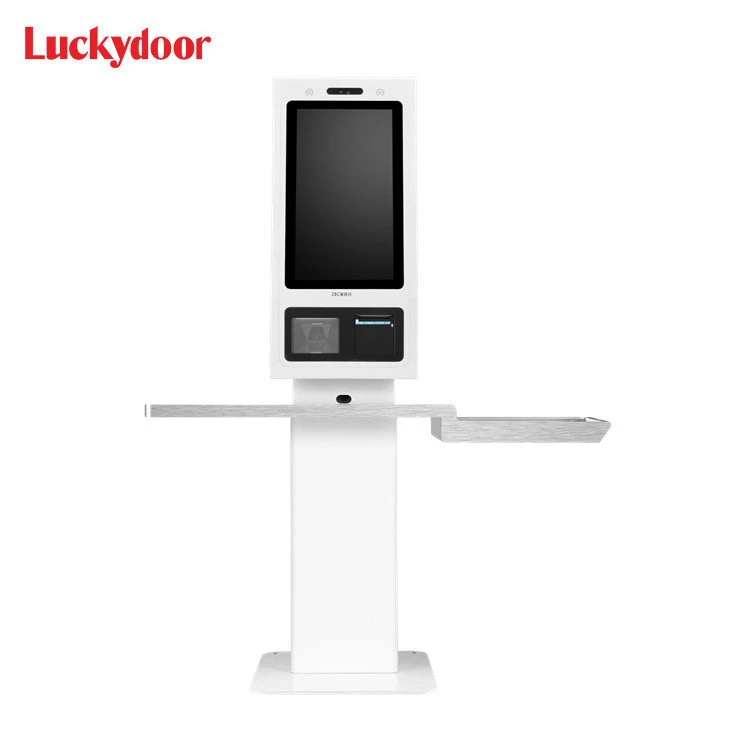 21.5&#x27;&#x27; self-checkout service touch screen order fast food payment kiosk with thermal printer and QR code scanner