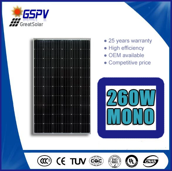 250W Solar Panel Monocrystalline Made by 12 Years Factory