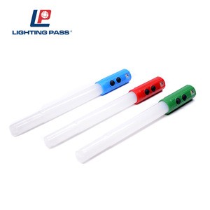 2led battery operated glow stick LED flashlight with whistle for vocal concert