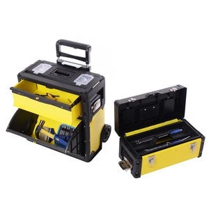 3 in 1 Rolling Stacking Portable Tool Box Chest, Metal Trolley Portable Tool Chest