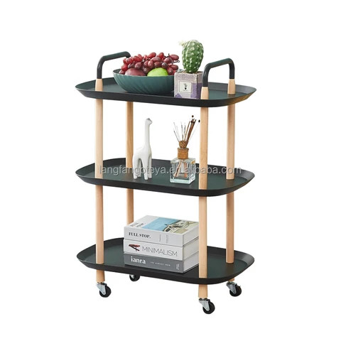 3 Tier Rolling Cart Kitchen Storage Trolley with Wheels Food Utility Cart Organizer Serving Cart