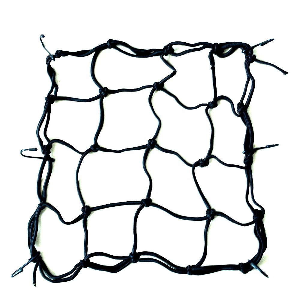 30*30 40*40 cm Different Color Elastic Motorcycle Cargo Net With Plastic Hooks