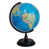 30cm Blue Political  world globe   With Wooden Base and  Led Lights