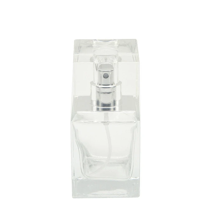 30ml small empty square glass perfume bottle with luxury surlyn cap convenient to carry
