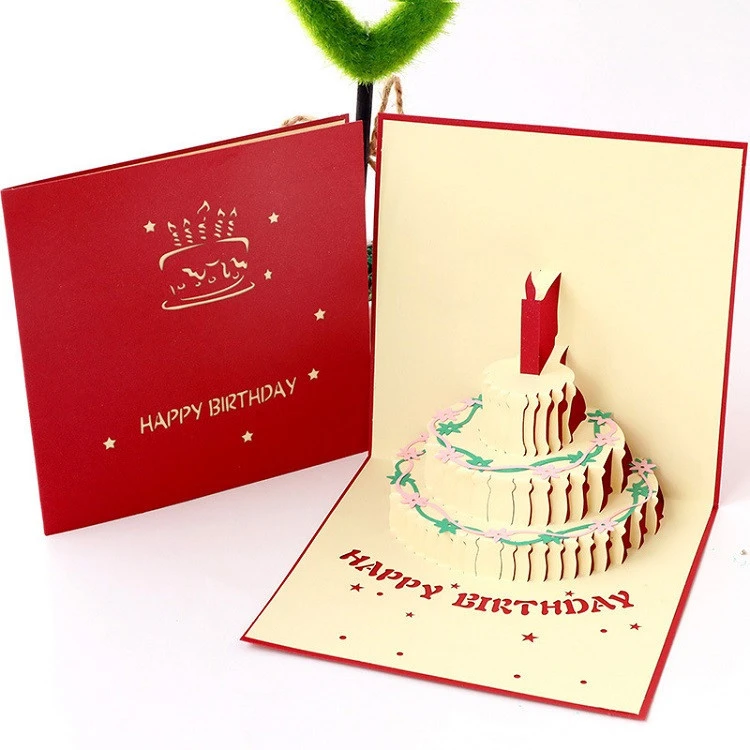 3D laser cut pop up greeting cards for birthday
