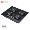 4 burner Cooktops glass top gas stove 60cm gas cooker heavy duty cast iron pan support profile cooktop cafe cooktop