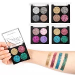 4 colors Diamonds shine Glitter Star Waterproof Luminous wholesale pigment Eyeshadow Palette