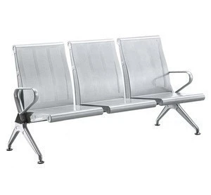 4 seater metal stainless steel airport public waiting gang chair