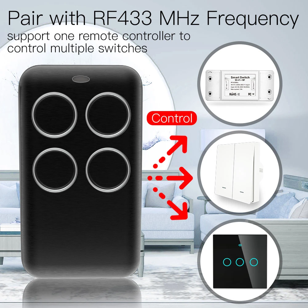 433 Mhz Wireless Receiver and Transmitter Remote Control Learning Code 1527 Decoding 4 Ch output With Learning Button