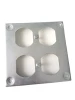 4*4 Inch 3/8 Raised Surface Cover Galvanized Steel Square Metal Double Duplex Receptacle Plate Switch Box Cover